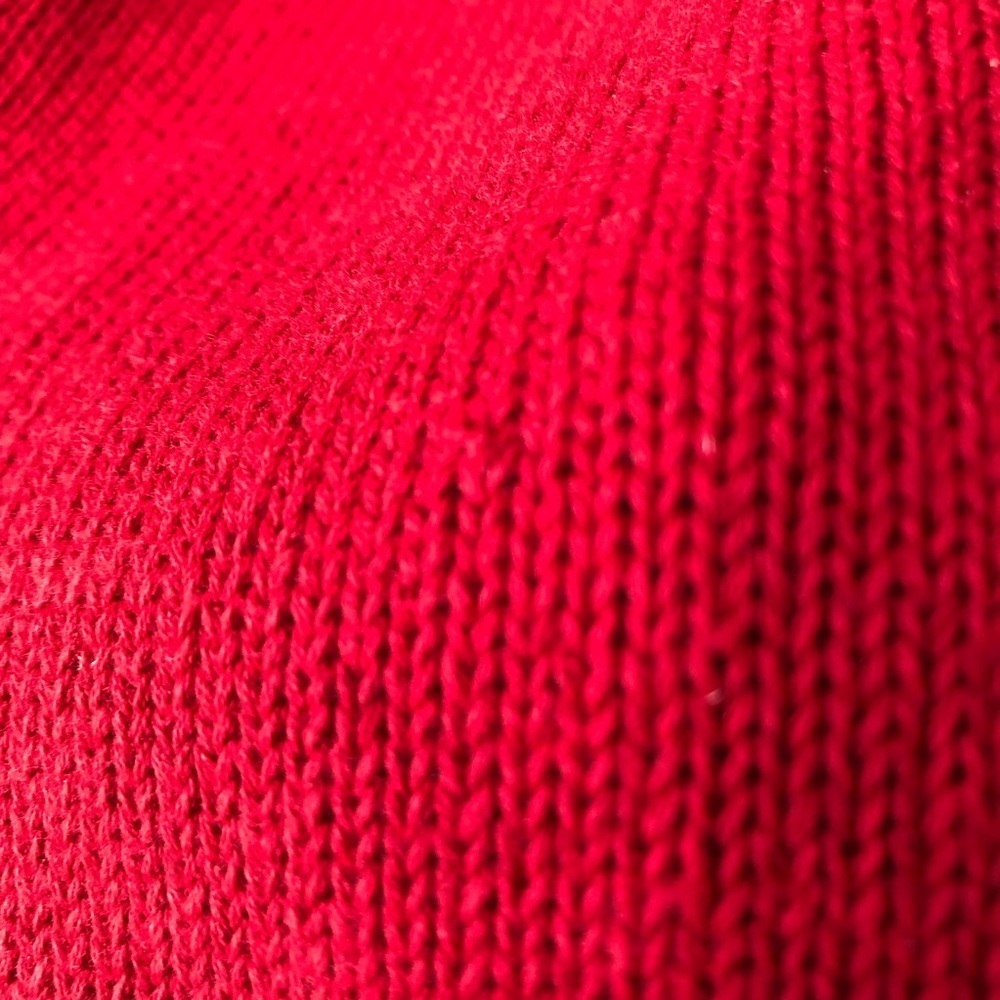 Jones New York Fair Isle Full Zip Knit Sweater Red Ivory Size Medium - Picture 11 of 14